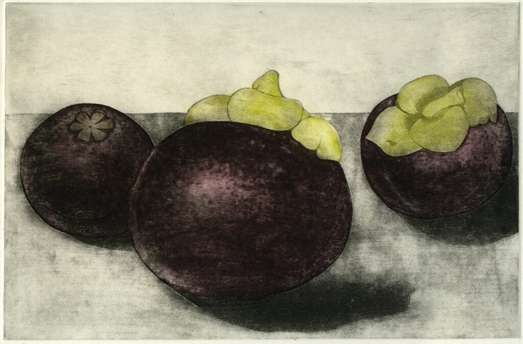 Mangosteens, Etching with scraped and burnished aquatint 2004, edition of 16